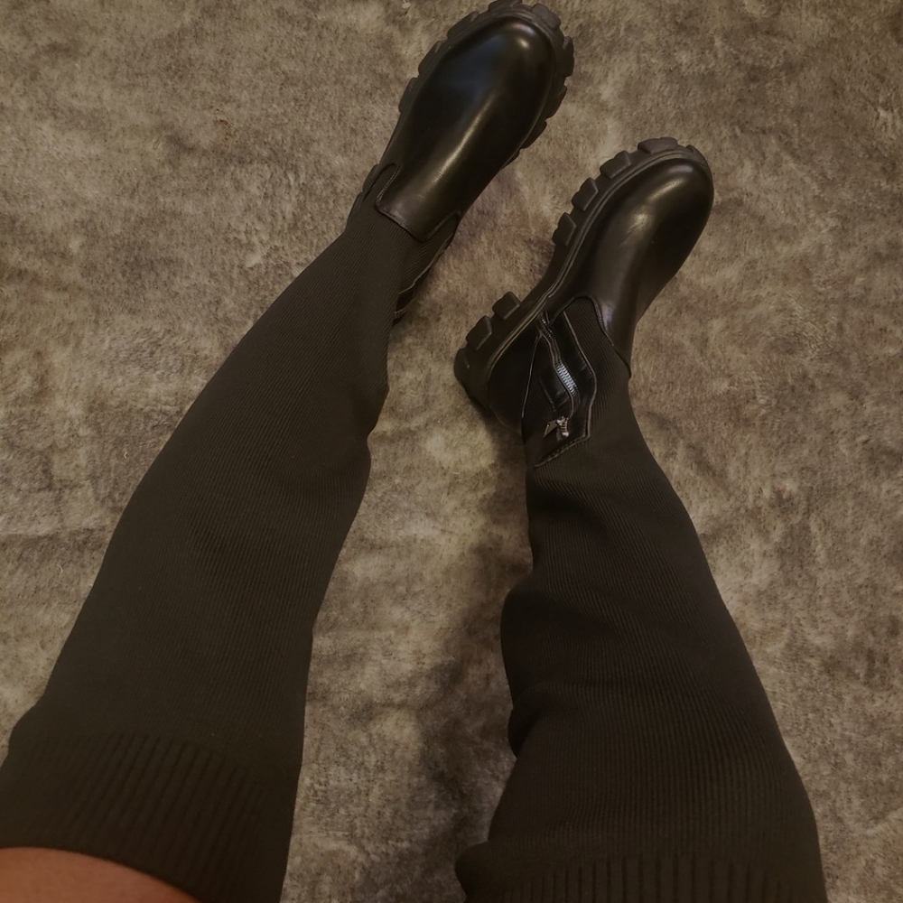 Thigh High Knitted Sock boot